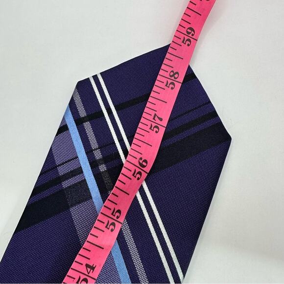 Van Heusen 100% Silk FLEXTIE Neck tie NWT NEW Purple Plaid Classic Work Career - Picture 8 of 13